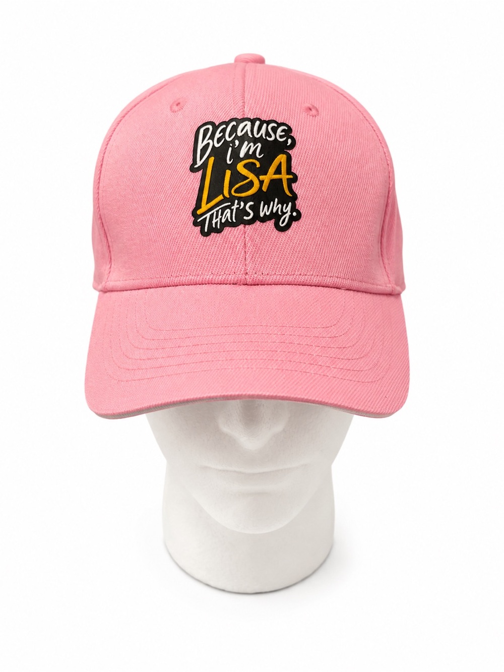 Pink 'Because I'm Lisa That's Why' Adult Baseball Cap